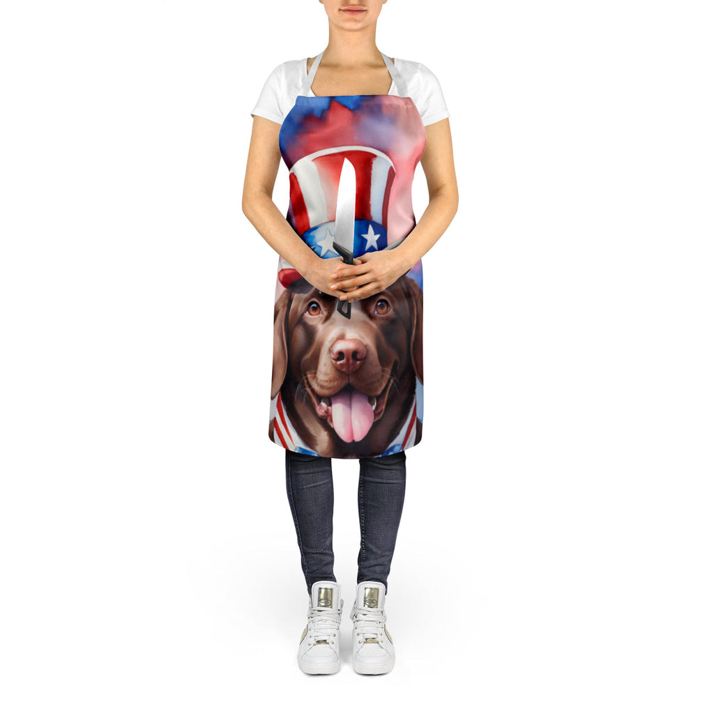 Labrador Retriever Patriotic American Apron Cooking Kitchen Server Baking Crafts Gardening for Adult Women Men, Unisex, Large, Multicolor