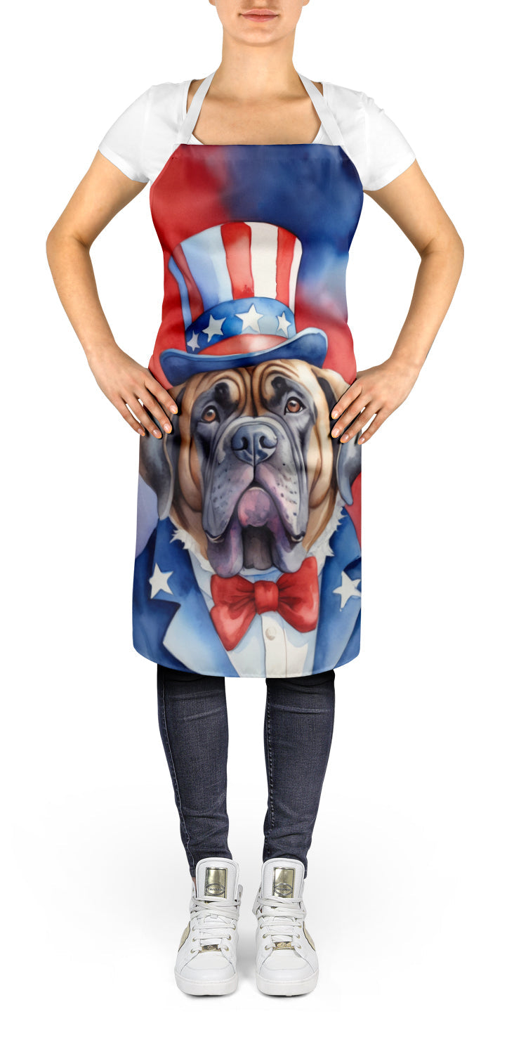 Mastiff Patriotic American Apron Cooking Kitchen Server Baking Crafts Gardening for Adult Women Men, Unisex, Large, Multicolor