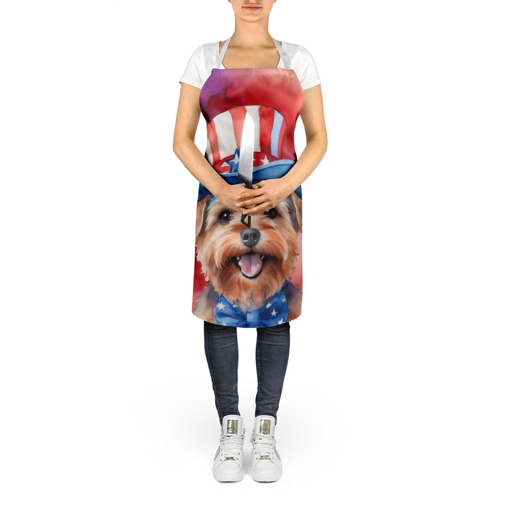 Norfolk Terrier Patriotic American Apron Cooking Kitchen Server Baking Crafts Gardening for Adult Women Men, Unisex, Large, Multicolor