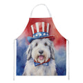 Old English Sheepdog Patriotic American Apron Cooking Kitchen Server Baking Crafts Gardening for Adult Women Men, Unisex, Large, Multicolor