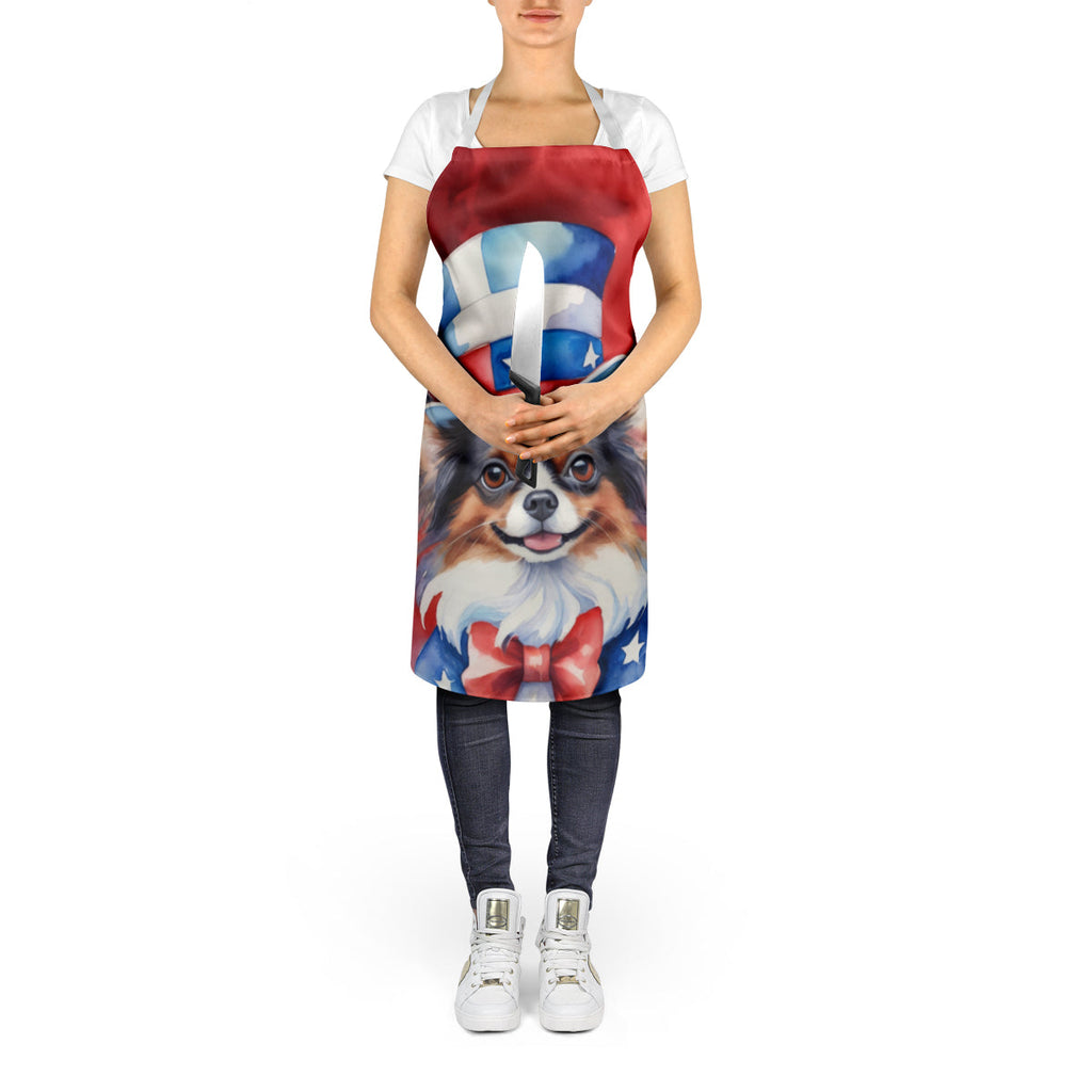 Papillon Patriotic American Apron Cooking Kitchen Server Baking Crafts Gardening for Adult Women Men, Unisex, Large, Multicolor