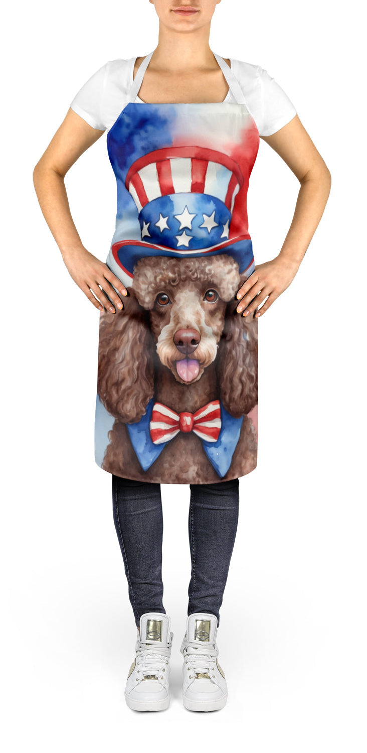 Poodle Patriotic American Apron Cooking Kitchen Server Baking Crafts Gardening for Adult Women Men, Unisex, Large, Multicolor