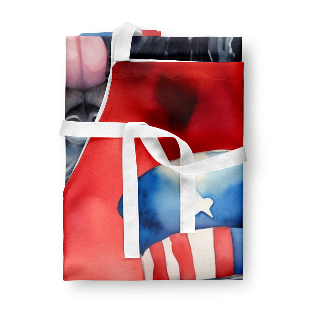 Puli Patriotic American Apron Cooking Kitchen Server Baking Crafts Gardening for Adult Women Men, Unisex, Large, Multicolor