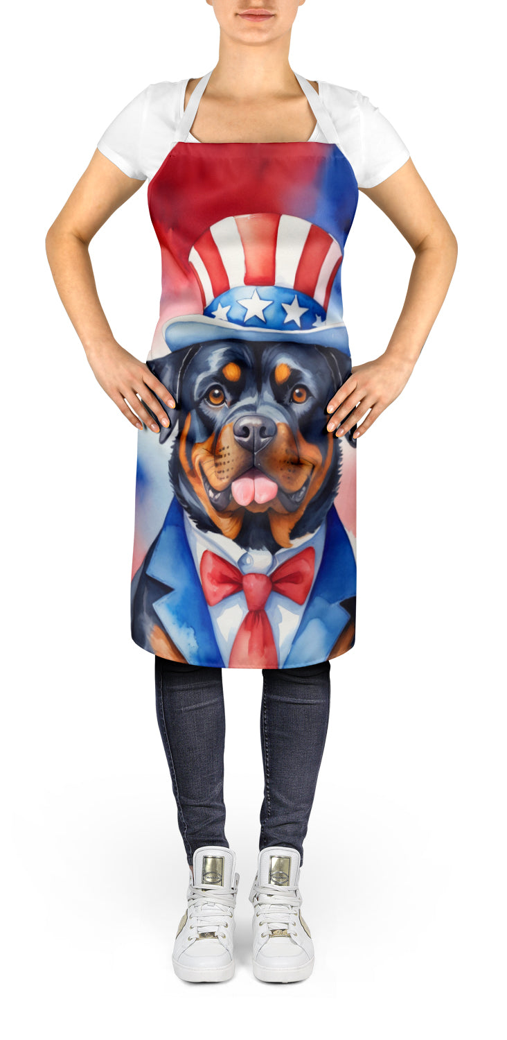 Rottweiler Patriotic American Apron Cooking Kitchen Server Baking Crafts Gardening for Adult Women Men, Unisex, Large, Multicolor