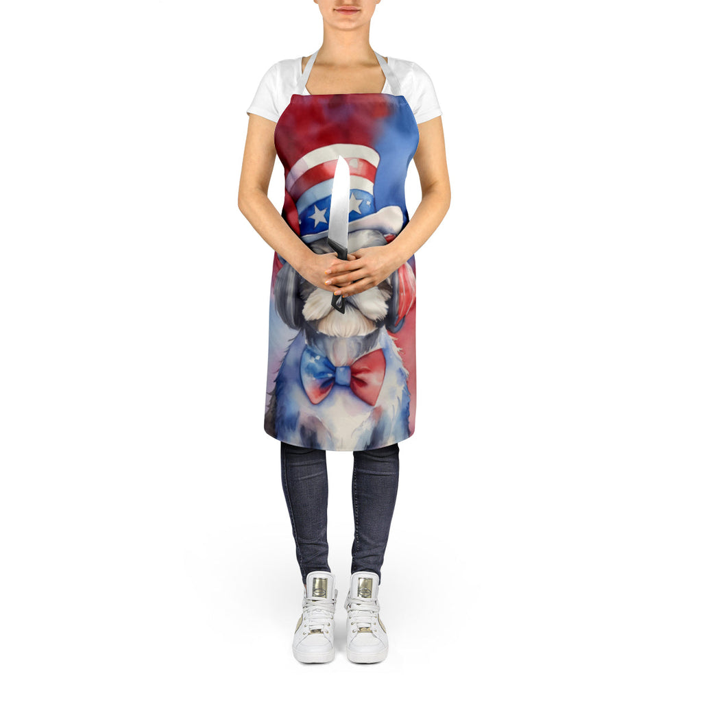 Shih Tzu Patriotic American Apron Cooking Kitchen Server Baking Crafts Gardening for Adult Women Men, Unisex, Large, Multicolor