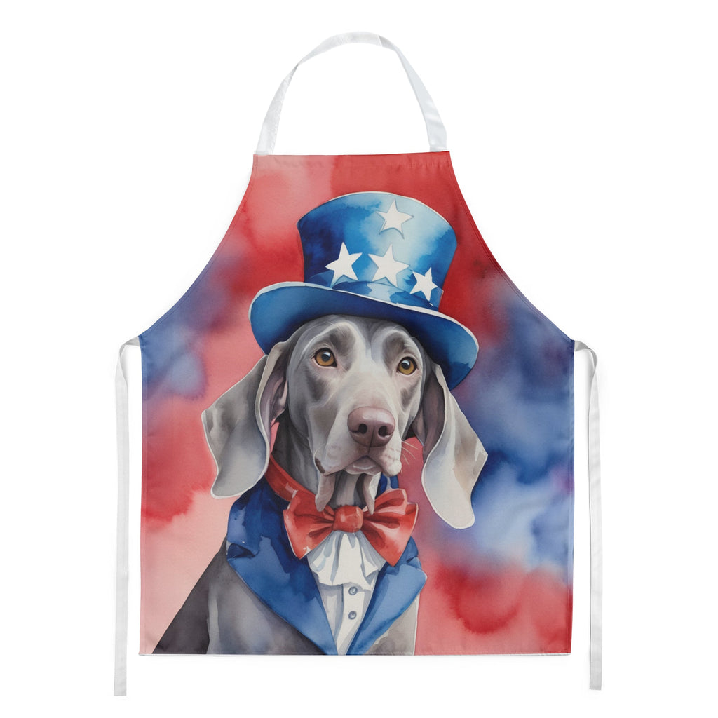 Weimaraner Patriotic American Apron Cooking Kitchen Server Baking Crafts Gardening for Adult Women Men, Unisex, Large, Multicolor
