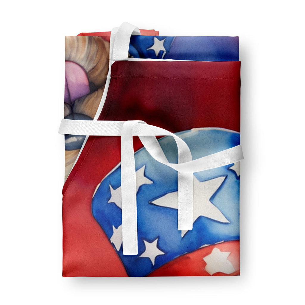 Wheaten Terrier Patriotic American Apron Cooking Kitchen Server Baking Crafts Gardening for Adult Women Men, Unisex, Large, Multicolor