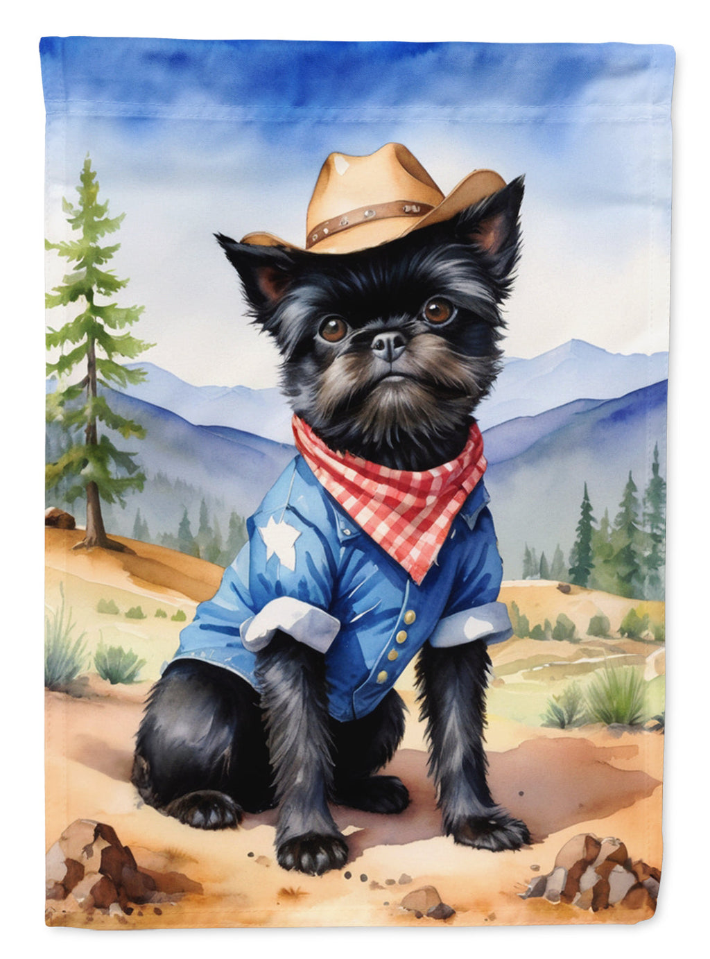 Affenpinscher Cowboy Welcome Garden Flag Mailbox Decorative Yard Banner Outside Patio Artwork for Flower Beds, Garden Size, Multicolor