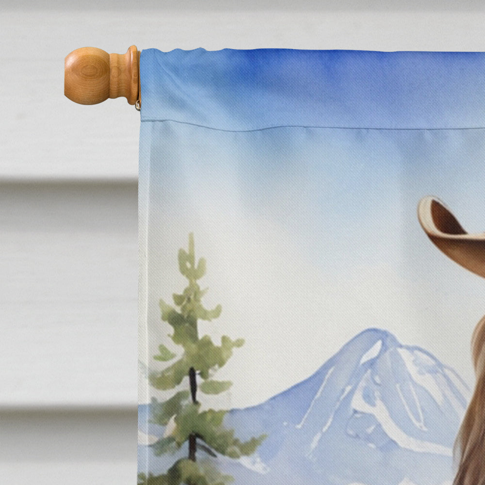 Afghan Hound Cowboy Welcome House Flag 28x40 Porch Sleeve Pole Decorative Outside Yard Banner Artwork Wall Hanging, Polyester