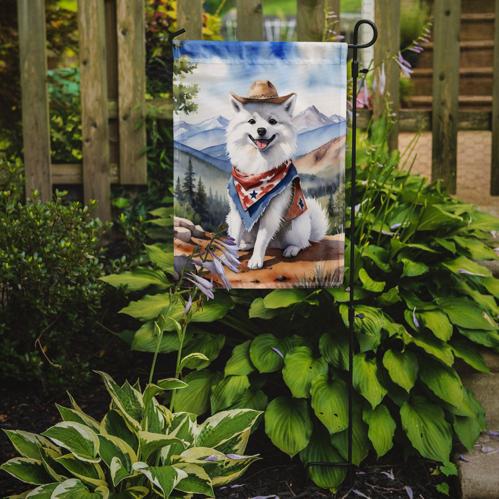American Eskimo Cowboy Welcome Garden Flag Mailbox Decorative Yard Banner Outside Patio Artwork for Flower Beds, Garden Size, Multicolor
