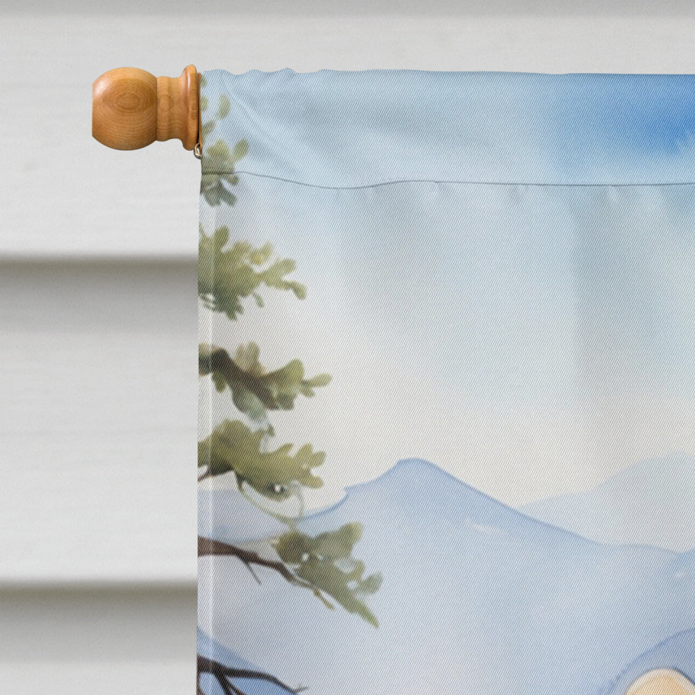 American Water Spaniel Cowboy Welcome House Flag 28x40 Porch Sleeve Pole Decorative Outside Yard Banner Artwork Wall Hanging, Polyester