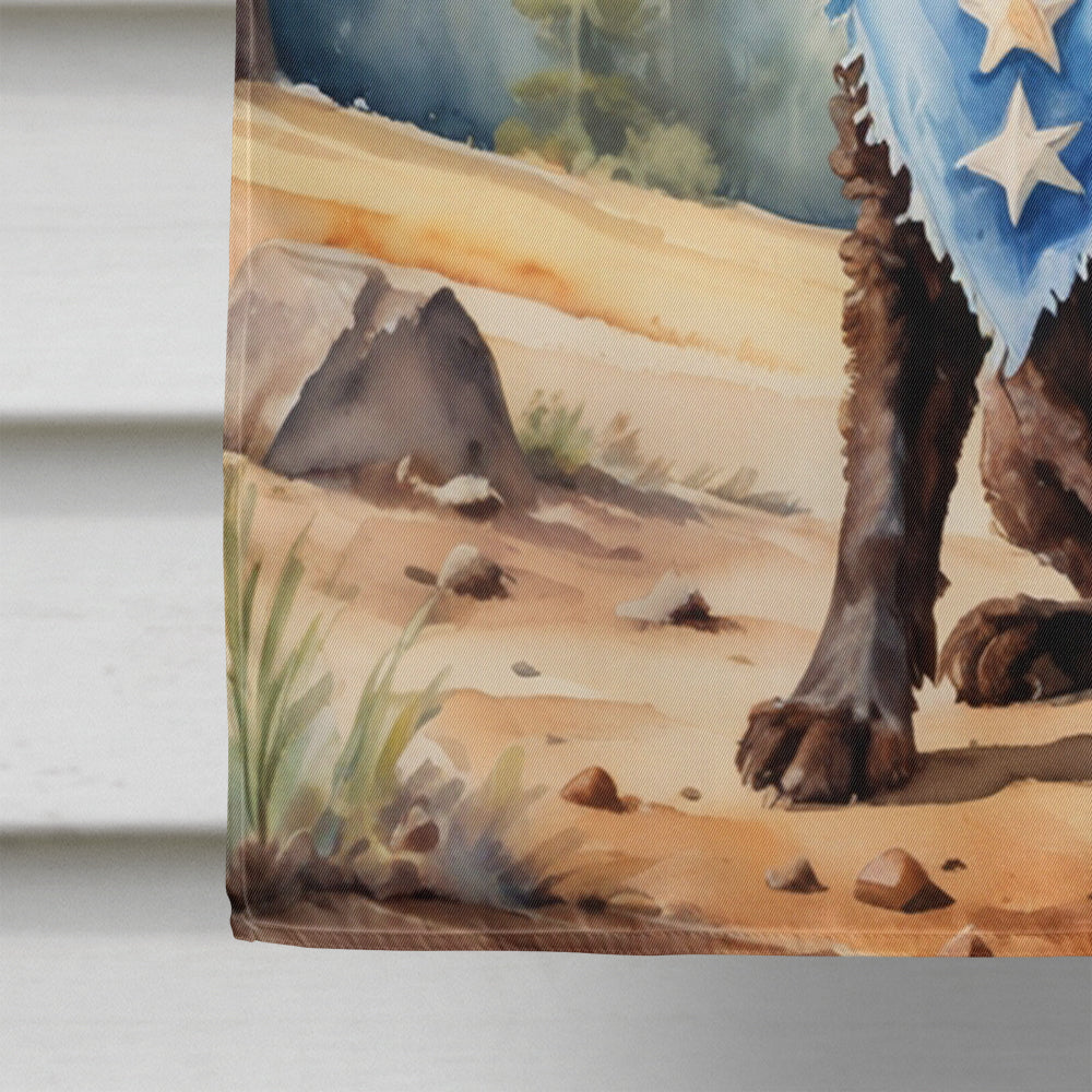 American Water Spaniel Cowboy Welcome House Flag 28x40 Porch Sleeve Pole Decorative Outside Yard Banner Artwork Wall Hanging, Polyester