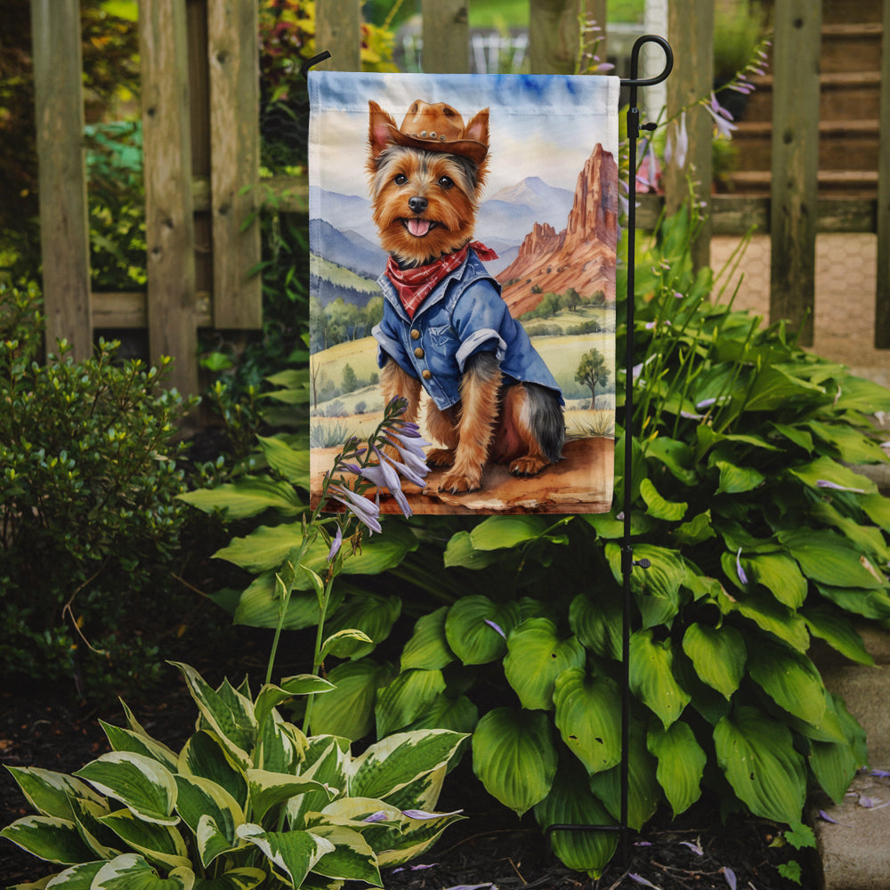 Australian Terrier Cowboy Welcome Garden Flag Mailbox Decorative Yard Banner Outside Patio Artwork for Flower Beds, Garden Size, Multicolor
