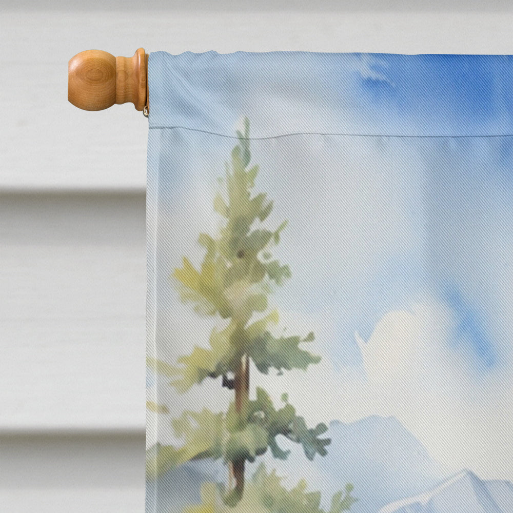 Basenji Cowboy Welcome House Flag 28x40 Porch Sleeve Pole Decorative Outside Yard Banner Artwork Wall Hanging, Polyester