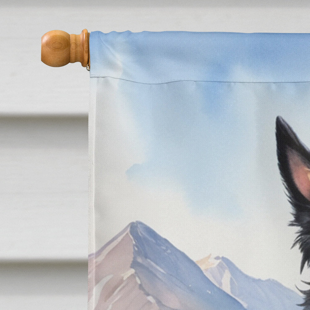 Belgian Sheepdog Cowboy Welcome House Flag 28x40 Porch Sleeve Pole Decorative Outside Yard Banner Artwork Wall Hanging, Polyester