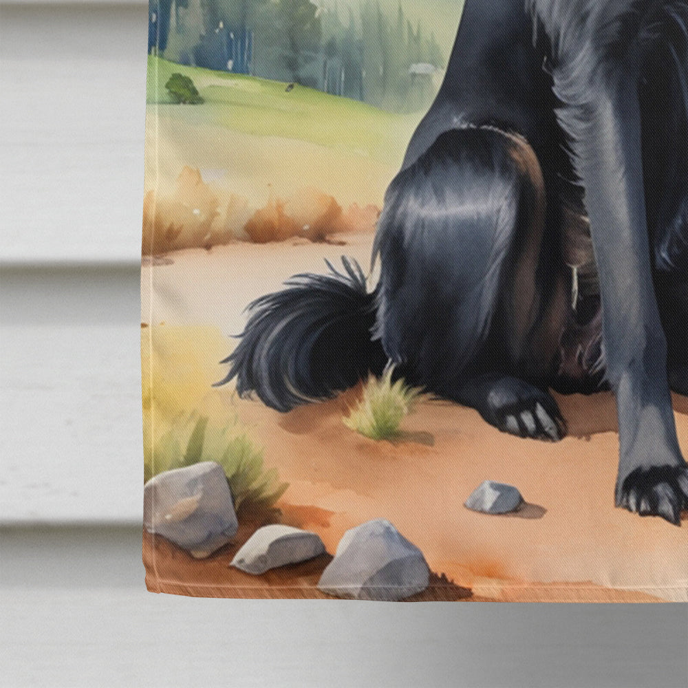 Belgian Sheepdog Cowboy Welcome House Flag 28x40 Porch Sleeve Pole Decorative Outside Yard Banner Artwork Wall Hanging, Polyester