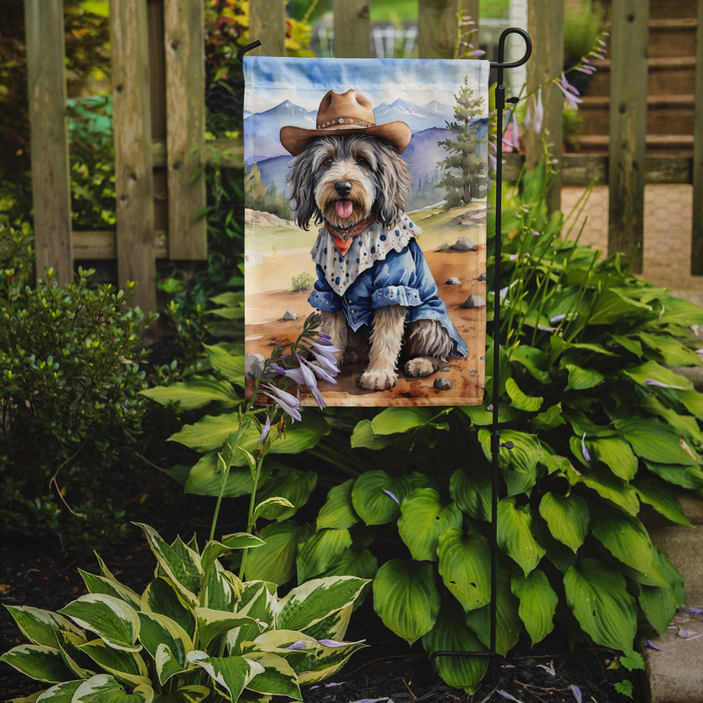 Bergamasco Sheepdog Cowboy Welcome Garden Flag Mailbox Decorative Yard Banner Outside Patio Artwork for Flower Beds, Garden Size, Multicolor