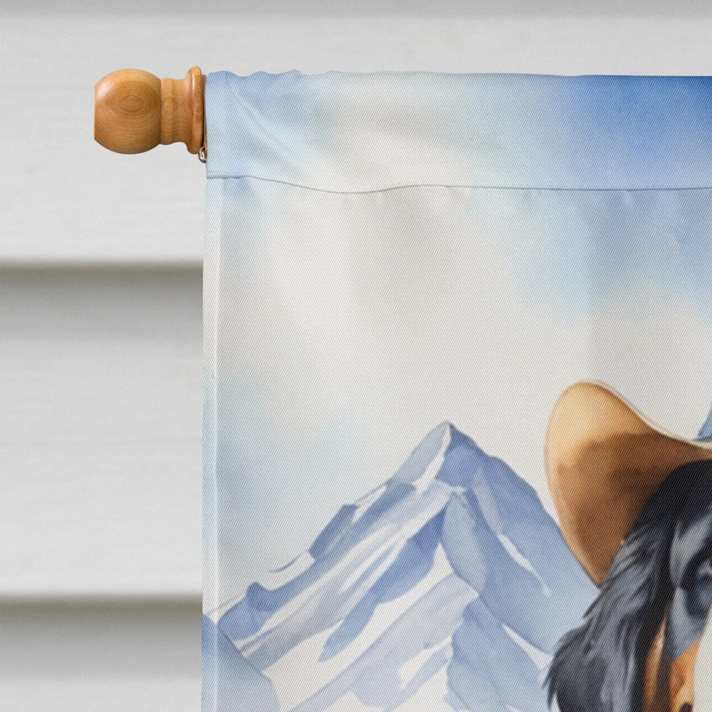 Bernese Mountain Dog Cowboy Welcome House Flag 28x40 Porch Sleeve Pole Decorative Outside Yard Banner Artwork Wall Hanging, Polyester