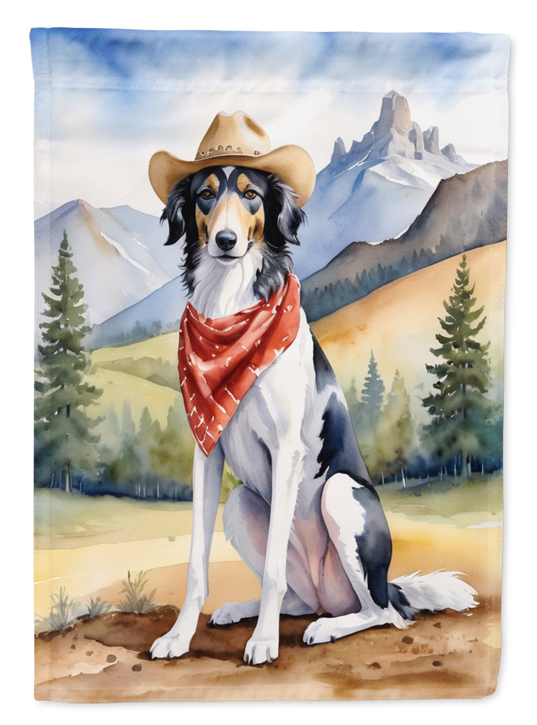 Borzoi Cowboy Welcome Garden Flag Mailbox Decorative Yard Banner Outside Patio Artwork for Flower Beds, Garden Size, Multicolor