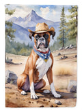 Boxer Cowboy Welcome House Flag 28x40 Porch Sleeve Pole Decorative Outside Yard Banner Artwork Wall Hanging, Polyester