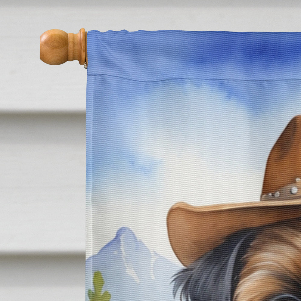 Brussels Griffon Cowboy Welcome House Flag 28x40 Porch Sleeve Pole Decorative Outside Yard Banner Artwork Wall Hanging, Polyester