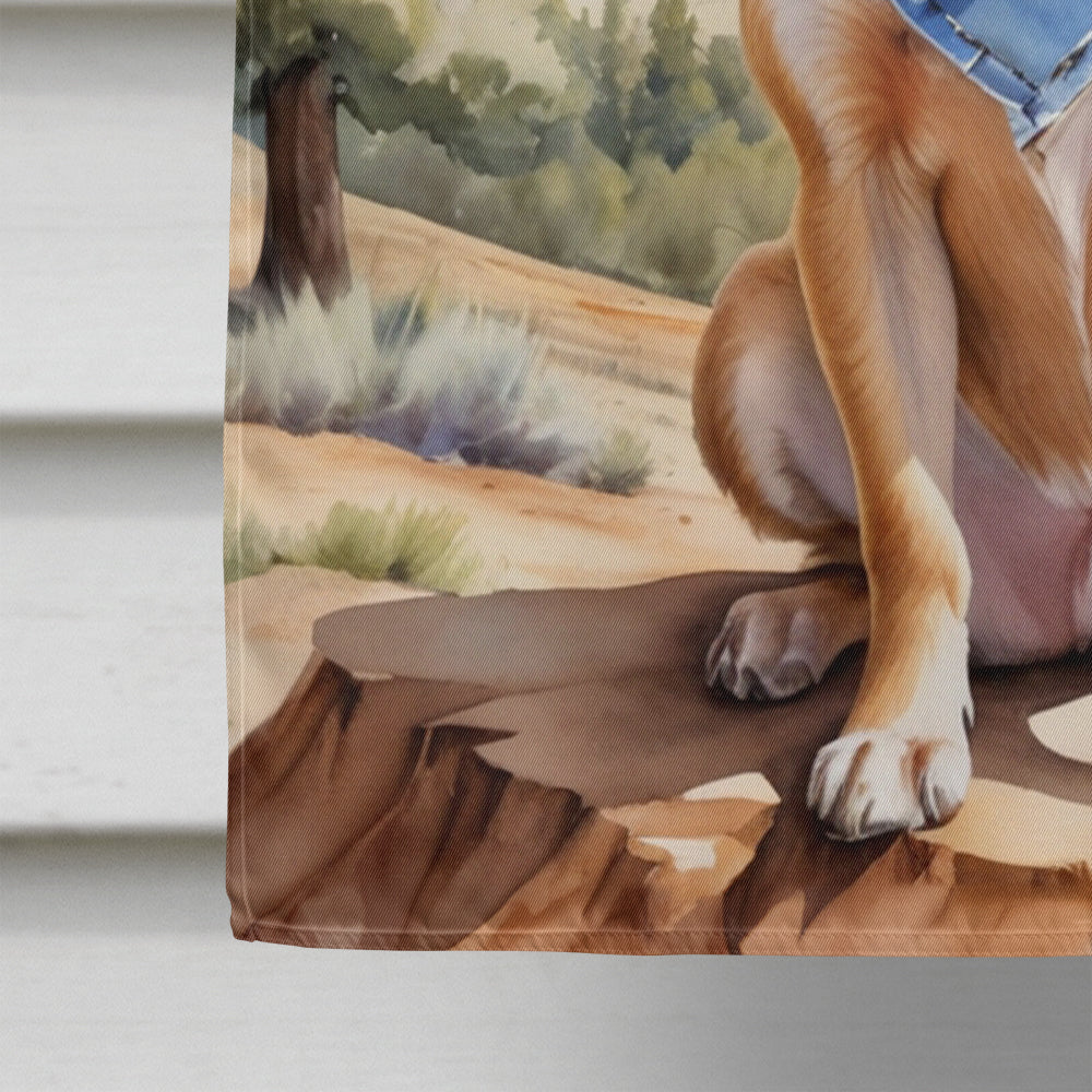 Chihuahua Cowboy Welcome House Flag 28x40 Porch Sleeve Pole Decorative Outside Yard Banner Artwork Wall Hanging, Polyester