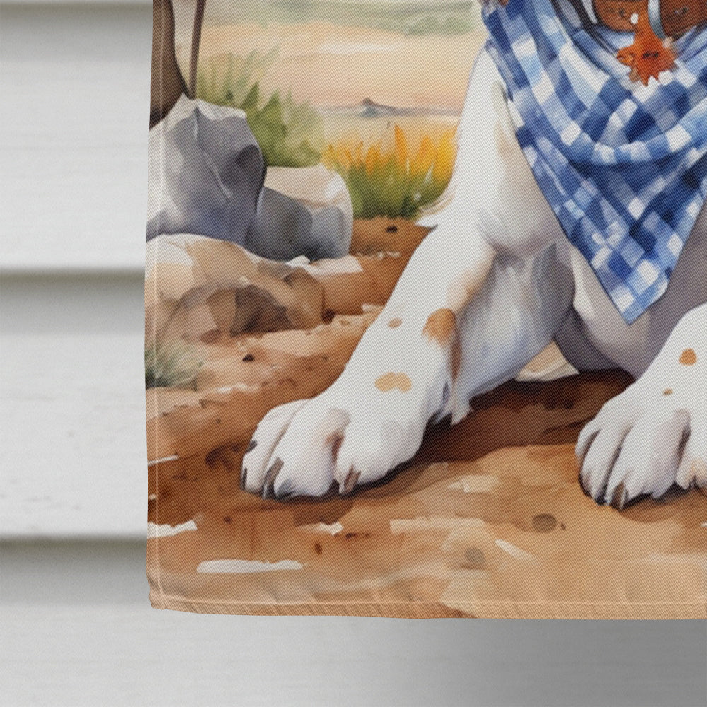 Clumber Spaniel Cowboy Welcome House Flag 28x40 Porch Sleeve Pole Decorative Outside Yard Banner Artwork Wall Hanging, Polyester