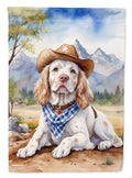 Clumber Spaniel Cowboy Welcome Garden Flag Mailbox Decorative Yard Banner Outside Patio Artwork for Flower Beds, Garden Size, Multicolor