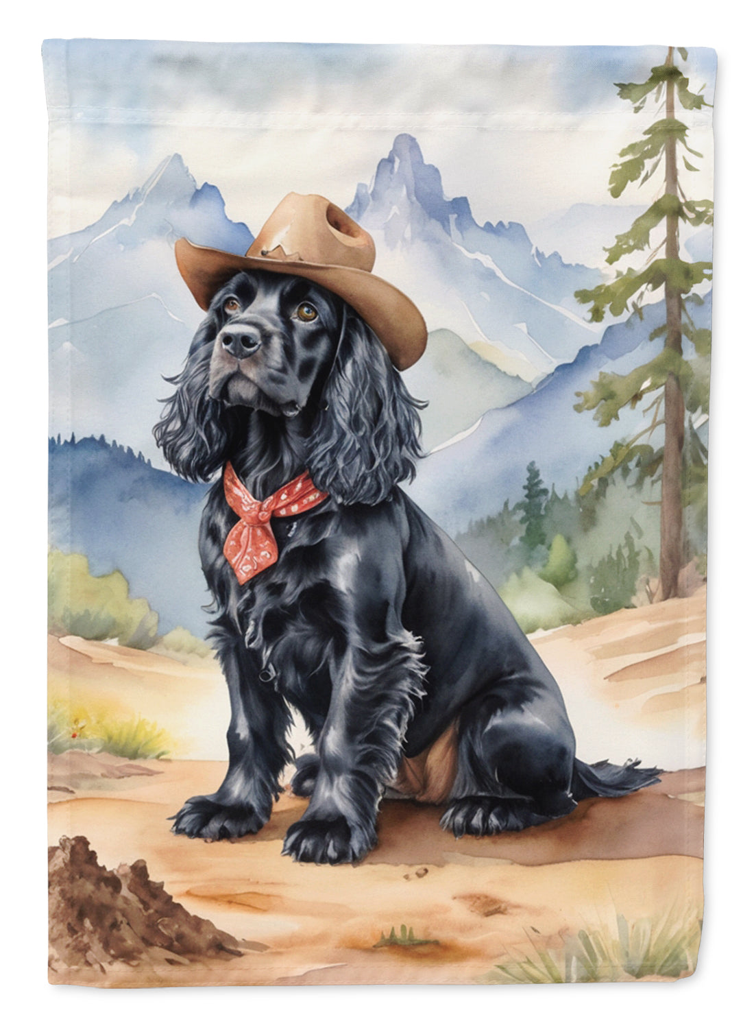 Cocker Spaniel Cowboy Welcome Garden Flag Mailbox Decorative Yard Banner Outside Patio Artwork for Flower Beds, Garden Size, Multicolor