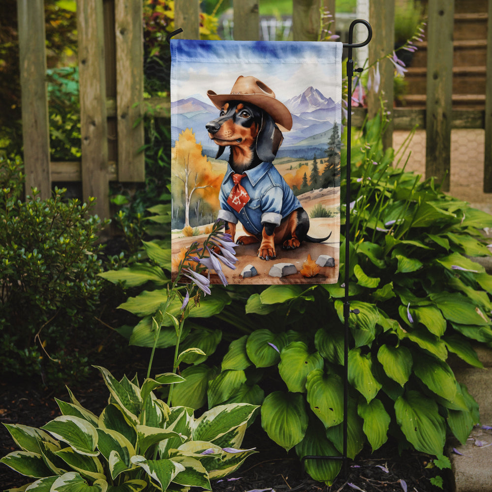 Dachshund Cowboy Welcome Garden Flag Mailbox Decorative Yard Banner Outside Patio Artwork for Flower Beds, Garden Size, Multicolor