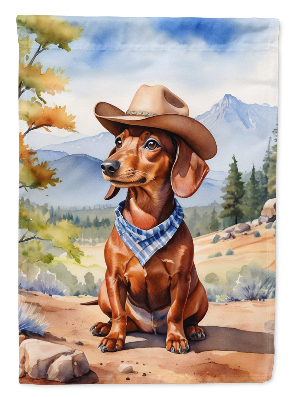 Dachshund Cowboy Welcome Garden Flag Mailbox Decorative Yard Banner Outside Patio Artwork for Flower Beds, Garden Size, Multicolor