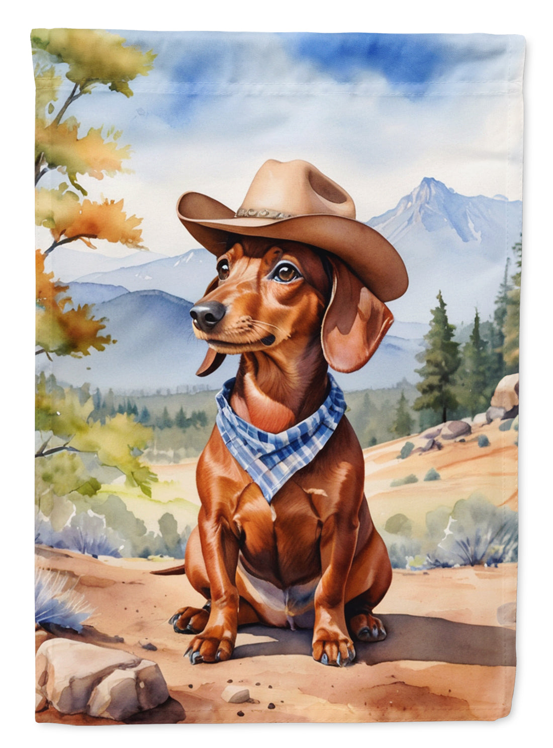 Dachshund Cowboy Welcome Garden Flag Mailbox Decorative Yard Banner Outside Patio Artwork for Flower Beds, Garden Size, Multicolor