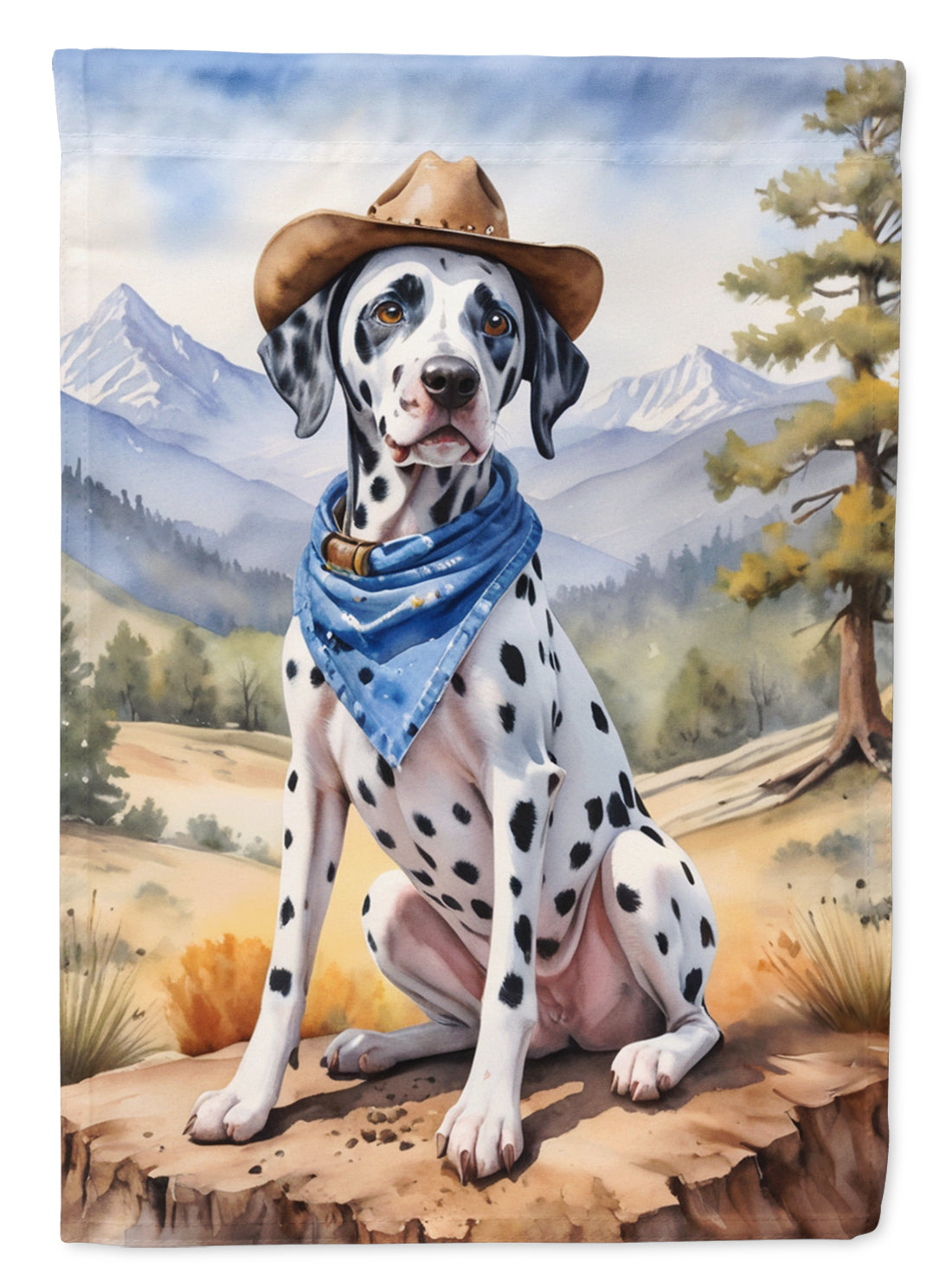Dalmatian Cowboy Welcome Garden Flag Mailbox Decorative Yard Banner Outside Patio Artwork for Flower Beds, Garden Size, Multicolor