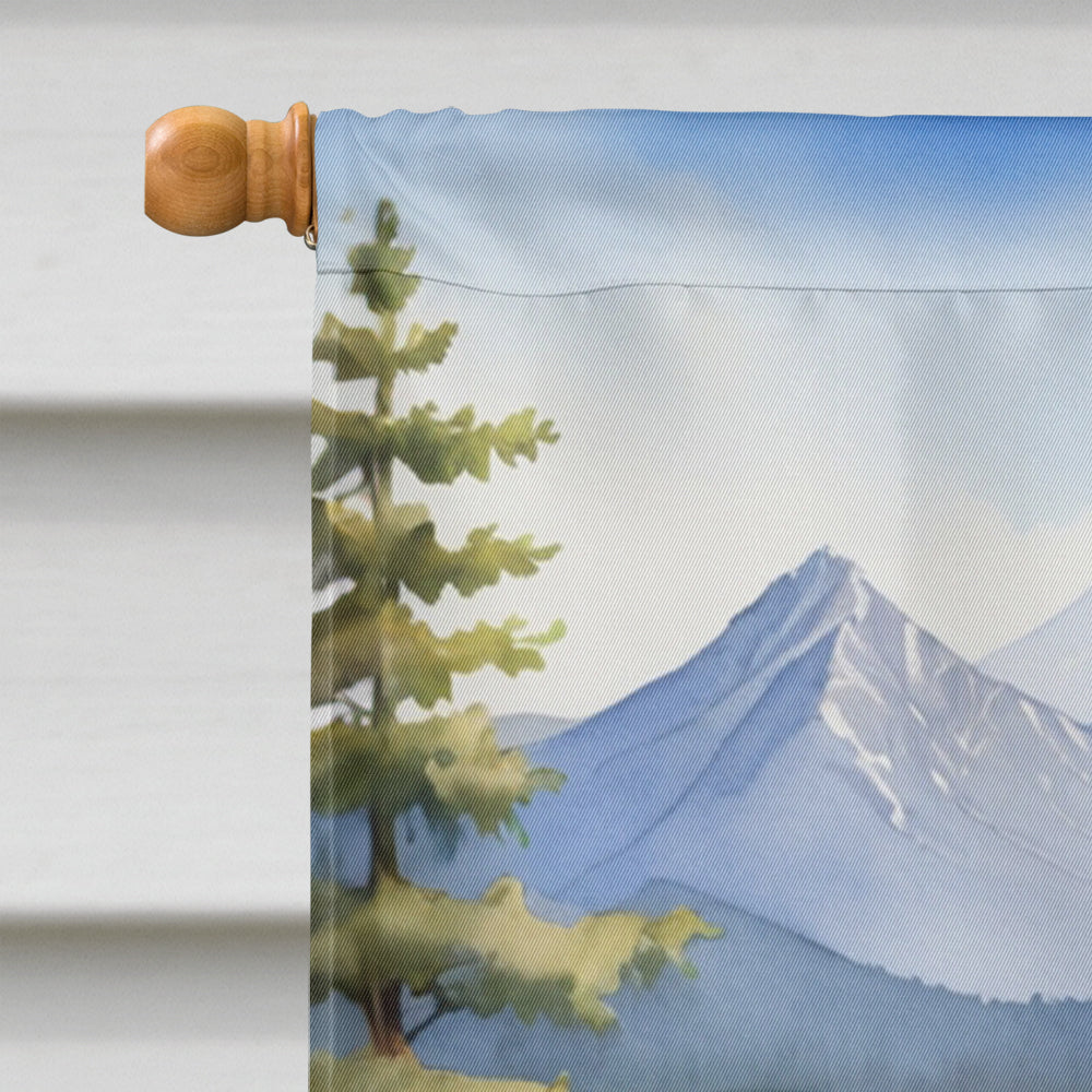 English Foxhound Cowboy Welcome House Flag 28x40 Porch Sleeve Pole Decorative Outside Yard Banner Artwork Wall Hanging, Polyester