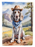 English Setter Cowboy Welcome Garden Flag Mailbox Decorative Yard Banner Outside Patio Artwork for Flower Beds, Garden Size, Multicolor