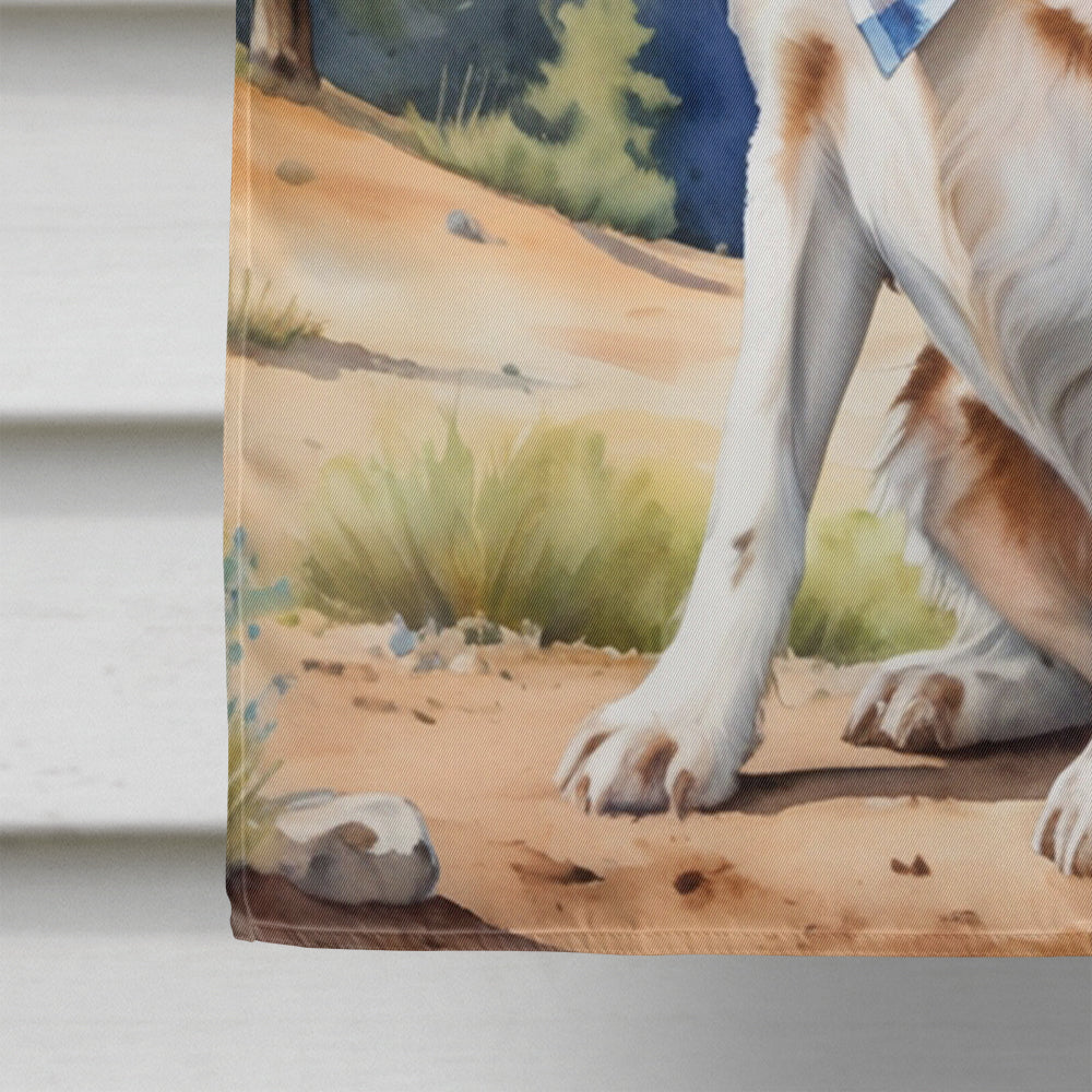 English Springer Spaniel Cowboy Welcome House Flag 28x40 Porch Sleeve Pole Decorative Outside Yard Banner Artwork Wall Hanging, Polyester