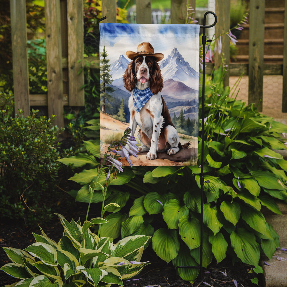 English Springer Spaniel Cowboy Welcome Garden Flag Mailbox Decorative Yard Banner Outside Patio Artwork for Flower Beds, Garden Size, Multicolor