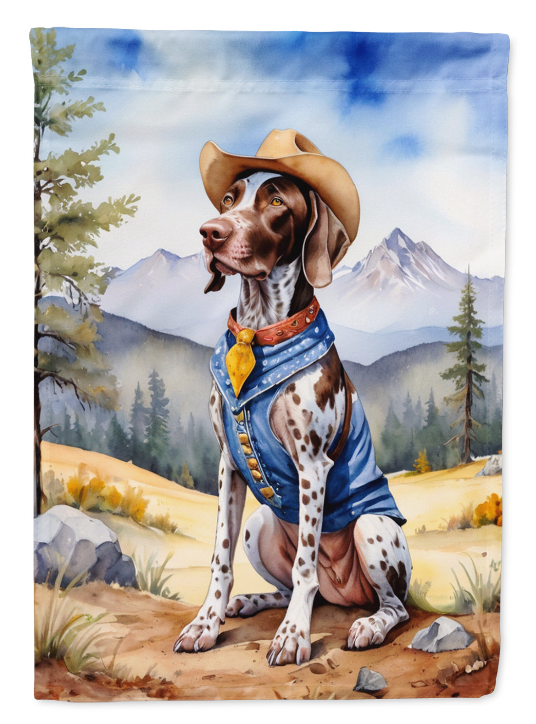 German Shorthaired Pointer Cowboy Welcome Garden Flag Mailbox Decorative Yard Banner Outside Patio Artwork for Flower Beds, Garden Size, Multicolor