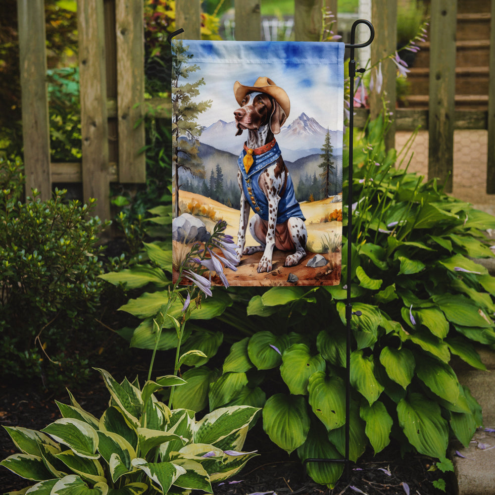 German Shorthaired Pointer Cowboy Welcome Garden Flag Mailbox Decorative Yard Banner Outside Patio Artwork for Flower Beds, Garden Size, Multicolor