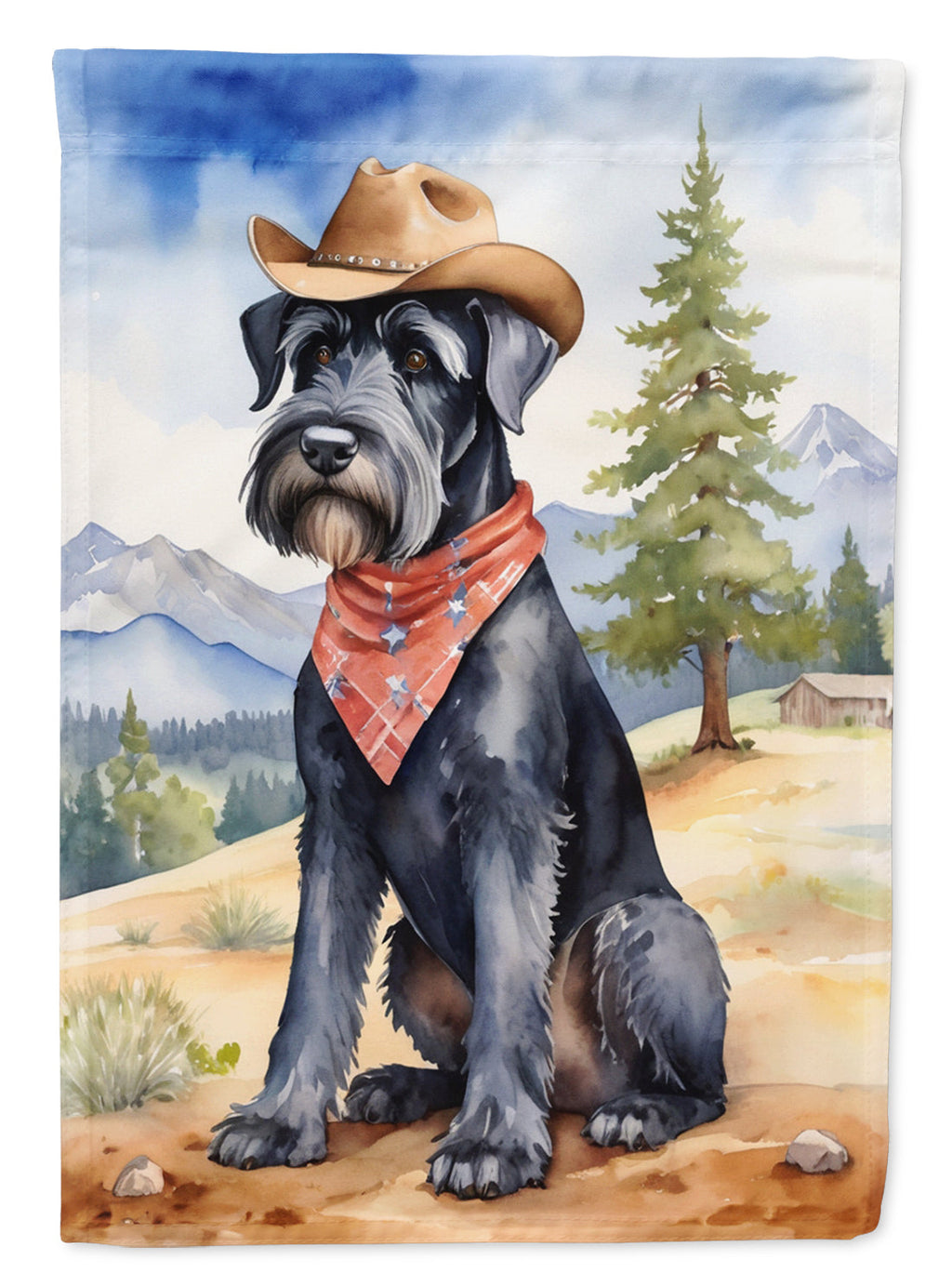 Giant Schnauzer Cowboy Welcome Garden Flag Mailbox Decorative Yard Banner Outside Patio Artwork for Flower Beds, Garden Size, Multicolor