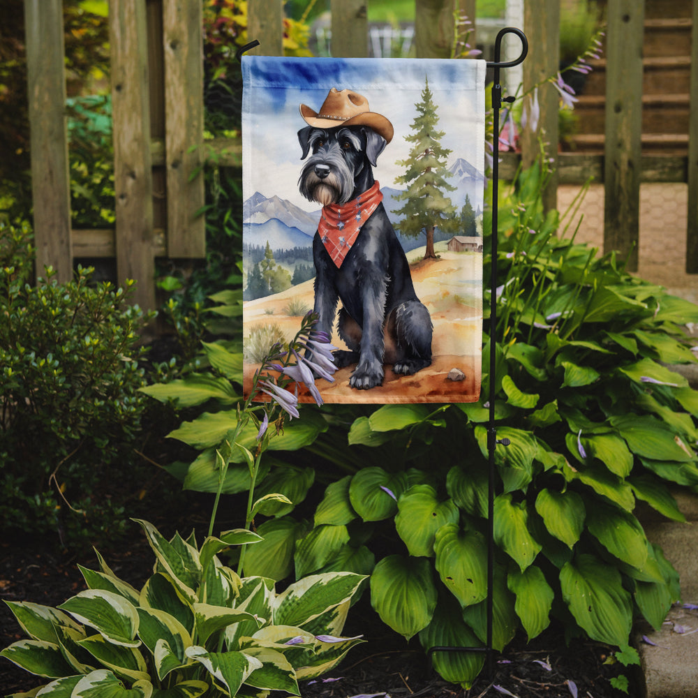 Giant Schnauzer Cowboy Welcome Garden Flag Mailbox Decorative Yard Banner Outside Patio Artwork for Flower Beds, Garden Size, Multicolor