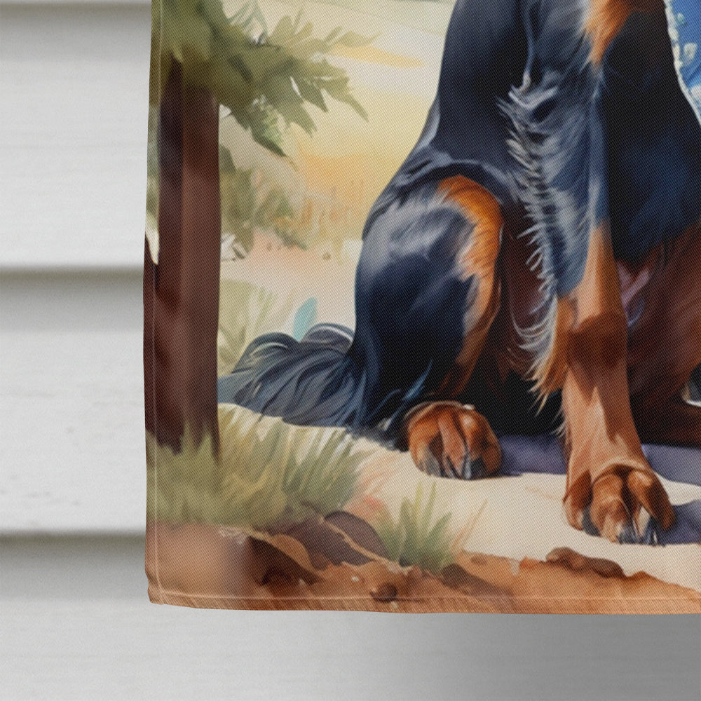 Gordon Setter Cowboy Welcome House Flag 28x40 Porch Sleeve Pole Decorative Outside Yard Banner Artwork Wall Hanging, Polyester
