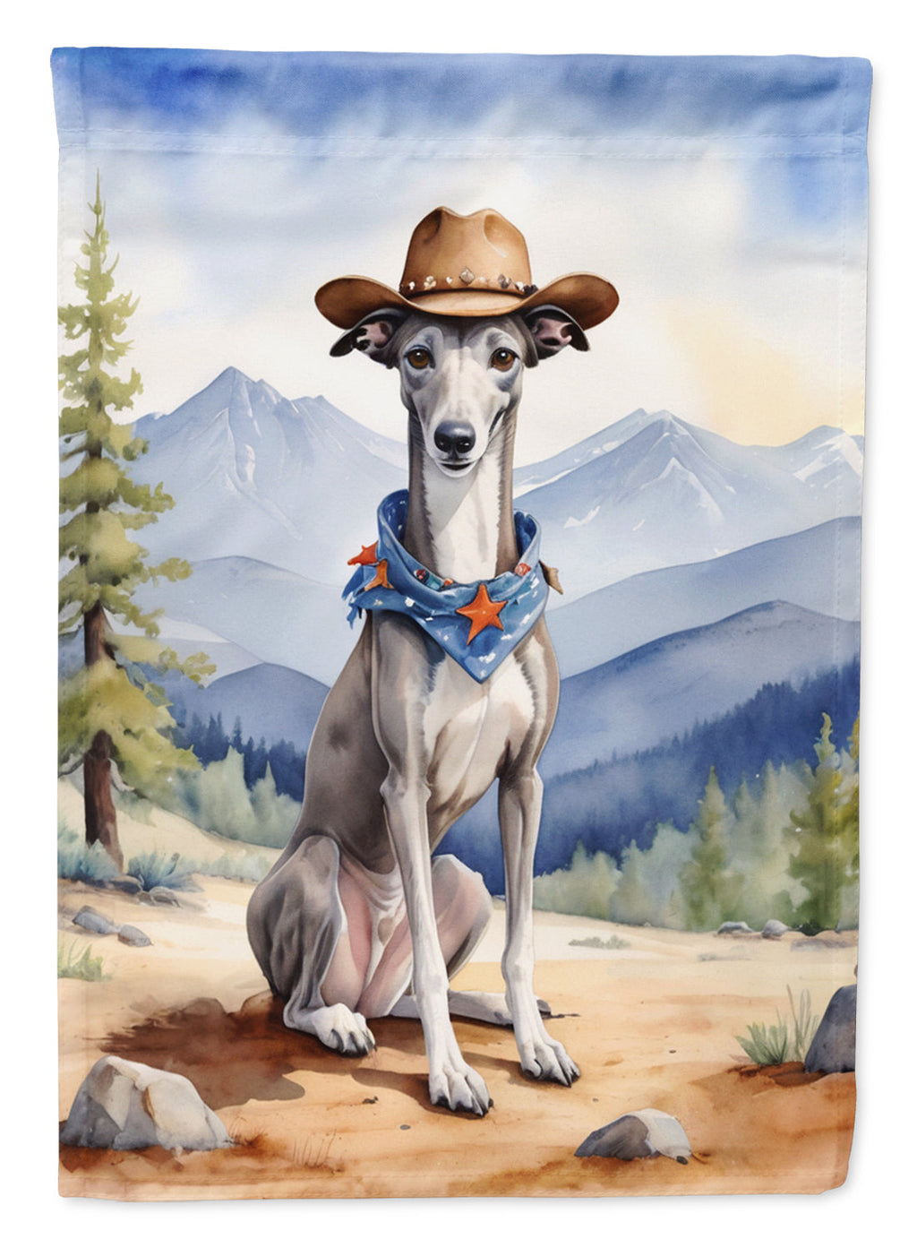 Greyhound Cowboy Welcome Garden Flag Mailbox Decorative Yard Banner Outside Patio Artwork for Flower Beds, Garden Size, Multicolor