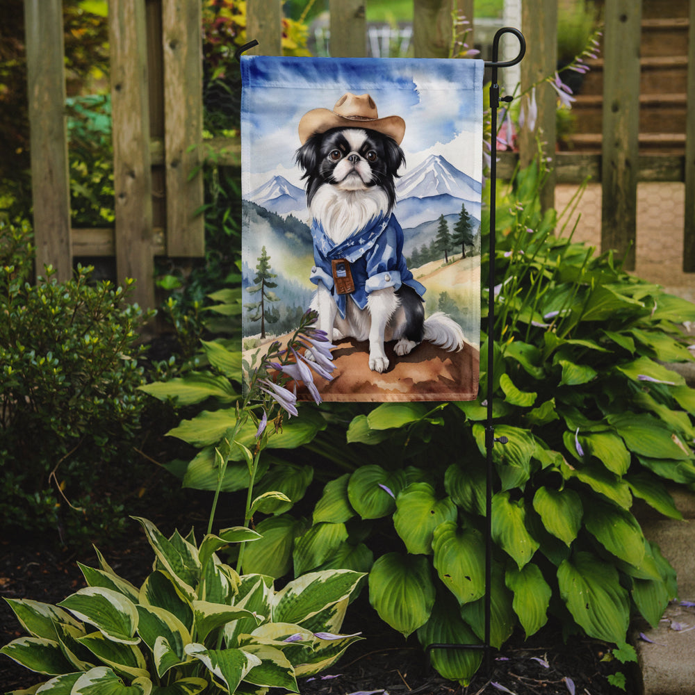 Japanese Chin Cowboy Welcome Garden Flag Mailbox Decorative Yard Banner Outside Patio Artwork for Flower Beds, Garden Size, Multicolor