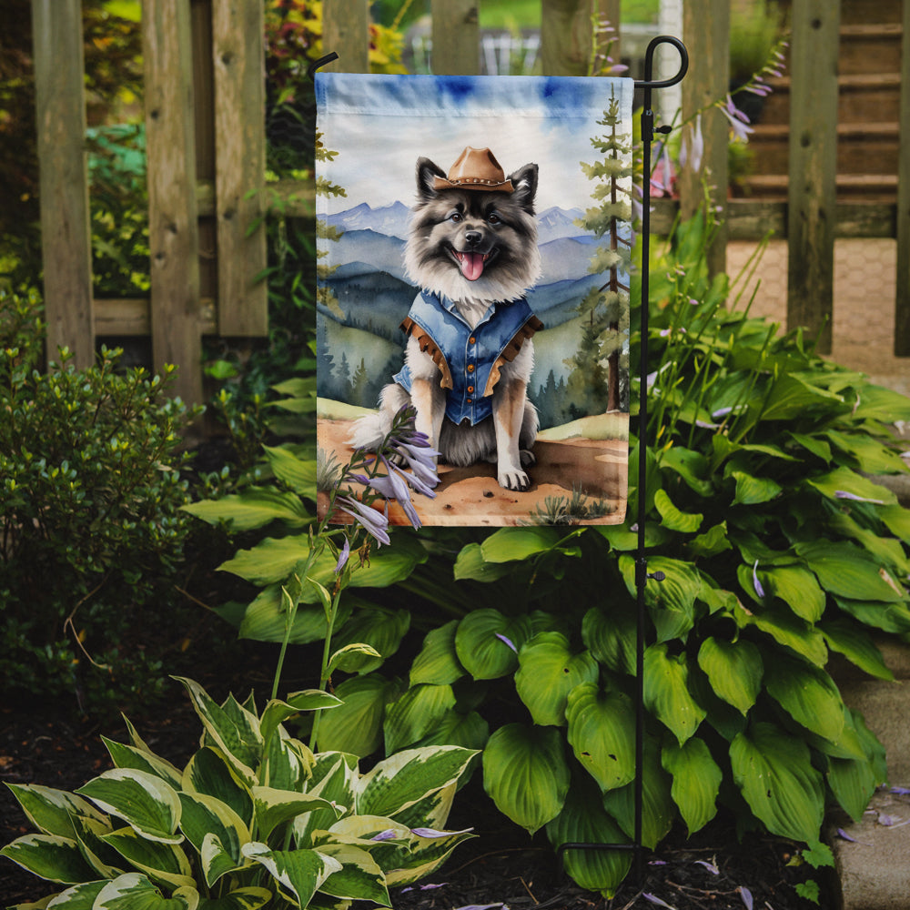 Keeshond Cowboy Welcome Garden Flag Mailbox Decorative Yard Banner Outside Patio Artwork for Flower Beds, Garden Size, Multicolor