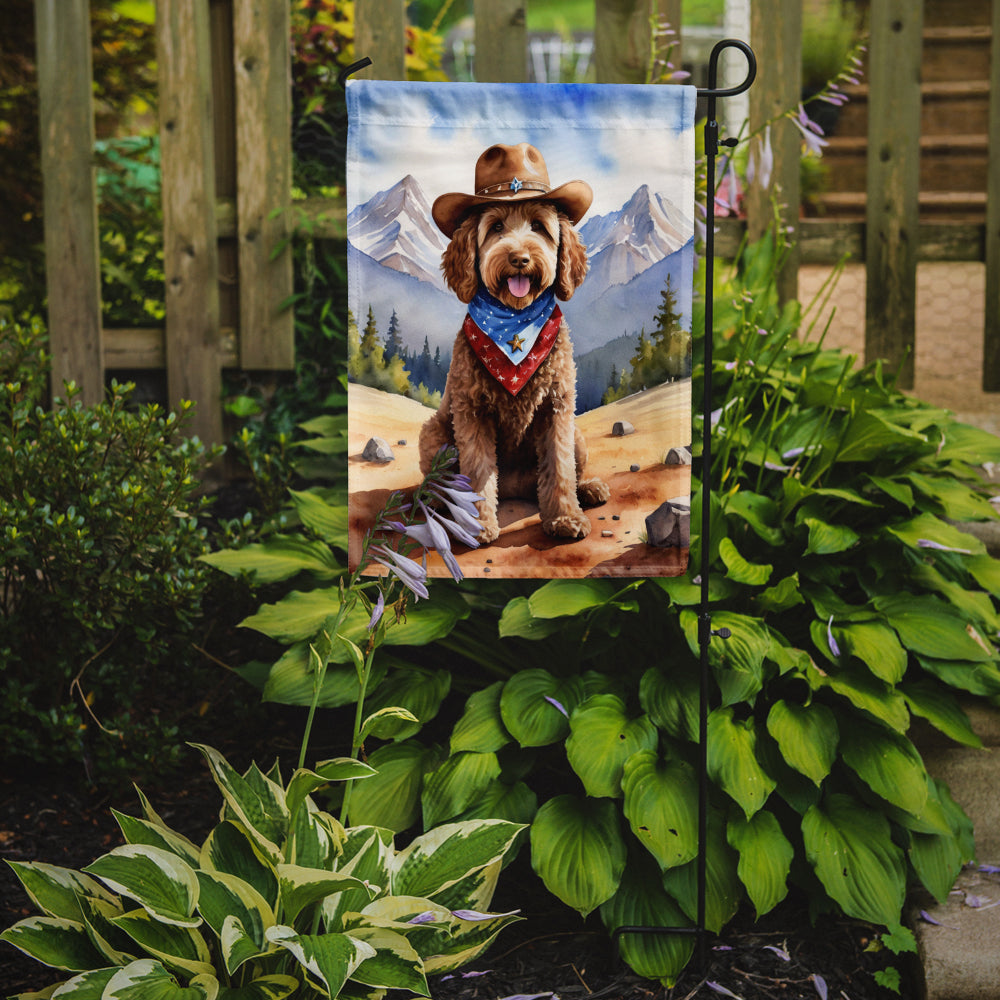 Labradoodle Cowboy Welcome Garden Flag Mailbox Decorative Yard Banner Outside Patio Artwork for Flower Beds, Garden Size, Multicolor