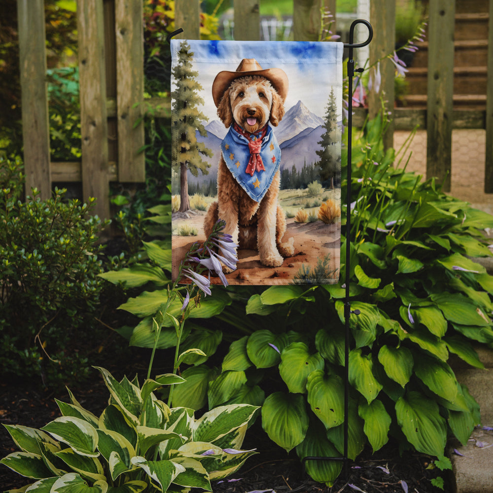 Labradoodle Cowboy Welcome Garden Flag Mailbox Decorative Yard Banner Outside Patio Artwork for Flower Beds, Garden Size, Multicolor
