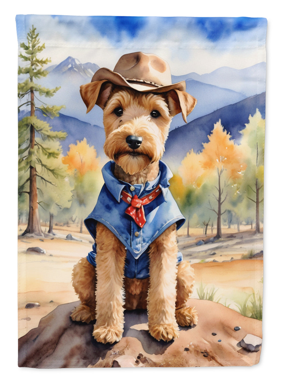 Lakeland Terrier Cowboy Welcome Garden Flag Mailbox Decorative Yard Banner Outside Patio Artwork for Flower Beds, Garden Size, Multicolor