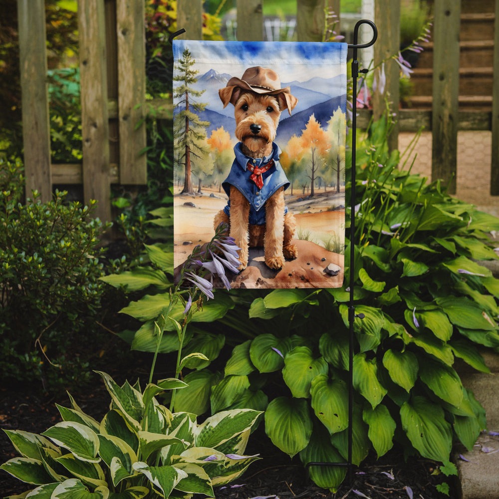 Lakeland Terrier Cowboy Welcome Garden Flag Mailbox Decorative Yard Banner Outside Patio Artwork for Flower Beds, Garden Size, Multicolor