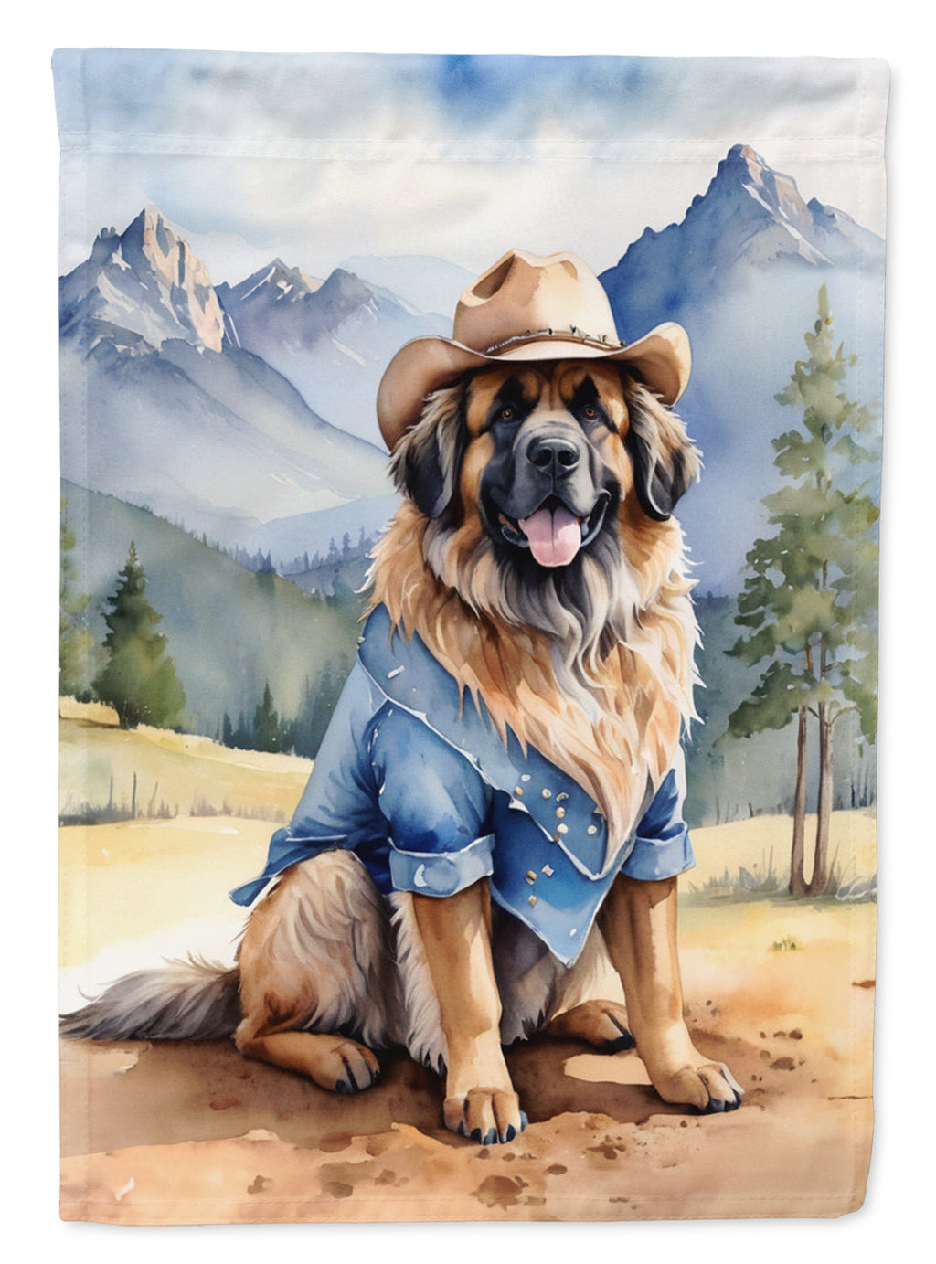 Leonberger Cowboy Welcome Garden Flag Mailbox Decorative Yard Banner Outside Patio Artwork for Flower Beds, Garden Size, Multicolor